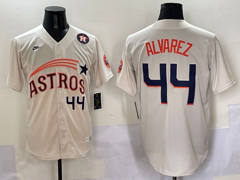 Men Houston Astros #44 Alvarez Cream Five generations Joint Name 2025 Nike MLB Jersey style 6->houston astros->MLB Jersey